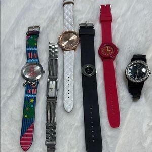Colorful Watch Collection of 6 pieces. Excellent condition, all need battery